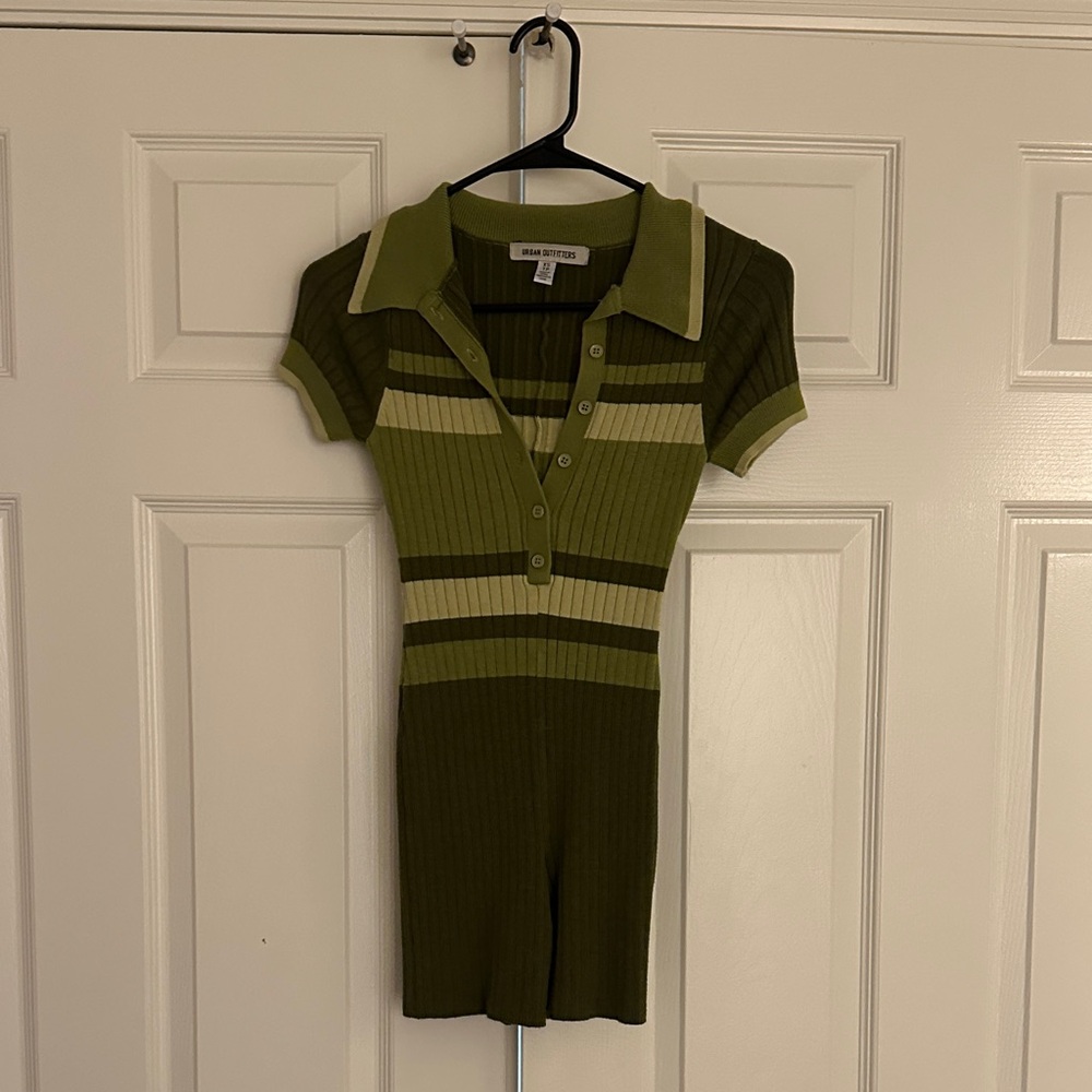 Urban Outfitters Green Striped Dress